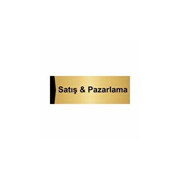 Özarslan Dizayn Satış ve Pazarlama 7x20 cm Altın Renk Metal Yönlendirme Levhası