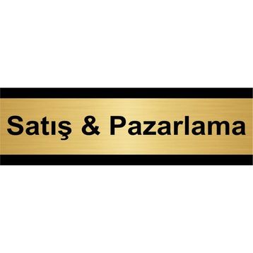 Özarslan Dizayn Satış ve Pazarlama 7x20 cm Altın Renk Metal Yönlendirme Levhası