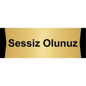 Özarslan Dizayn Sessiz Olunuz 10x20 cm Altın Renk Metal Yönlendirme Levhası