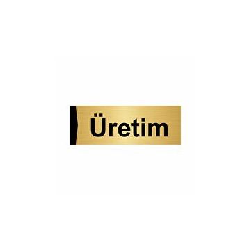 Özarslan Dizayn Üretim 7x20 cm Metal Altın Renk Metal Yönlendirme Levhası