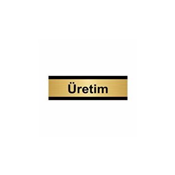 Özarslan Dizayn Üretim 7x20 cm Metal Altın Renk Metal Yönlendirme Levhası
