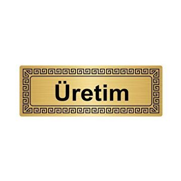 Özarslan Dizayn Üretim 7x20 cm Metal Altın Renk Metal Yönlendirme Levhası