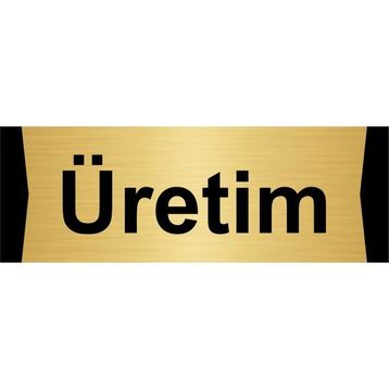 Özarslan Dizayn Üretim 7x20 cm Metal Altın Renk Metal Yönlendirme Levhası