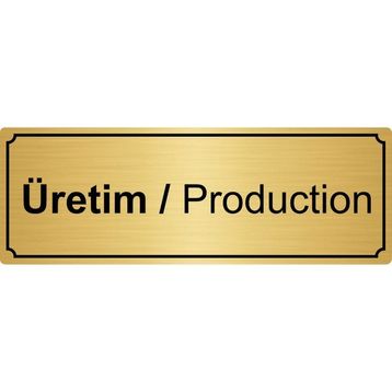 Özarslan Dizayn Üretim 7x20 cm Metal Altın Renk Metal Yönlendirme Levhası