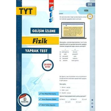 Özdebir Yayınları TYT Fizik Yaprak Test