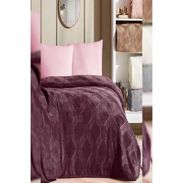 Özdilek 220x240 Çift Kişilik Mürdüm Trendy Art Deco Battaniye