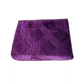 Özdilek 220x240 Çift Kişilik Mürdüm Trendy Art Deco Battaniye