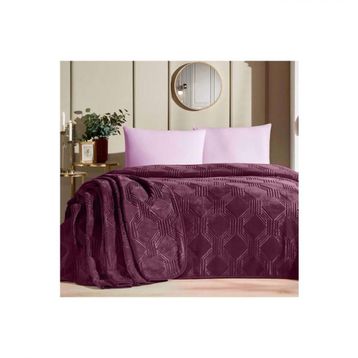 Özdilek 220x240 Çift Kişilik Mürdüm Trendy Art Deco Battaniye