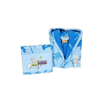 Özdilek 9/10 Yaş Bugs Bunny Galaxy Mavi Free Havlu Bornoz Set