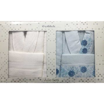 Özdilek Aster Mint Krem Papatya Aile Bornoz Set