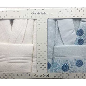 Özdilek Aster Mint Krem Papatya Aile Bornoz Set