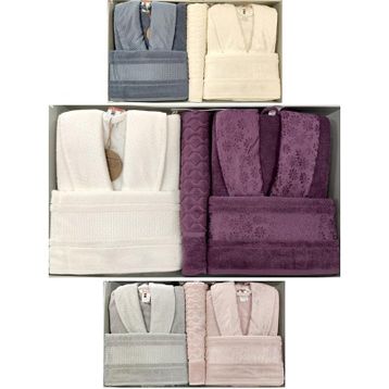 Özdilek Blossom Happy Set 5 Parça Aile Bornoz Takımı