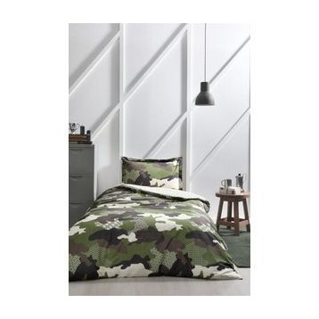 Özdilek Camouflage Yeşil 160x220 cm Tek Kişilik Nevresim Takımı