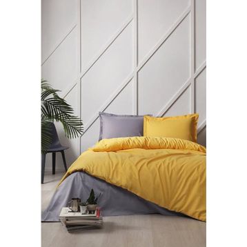 Özdilek Colormix Desensiz Düz Gold Antrasit Çift Kişilik Nevresim Takımı