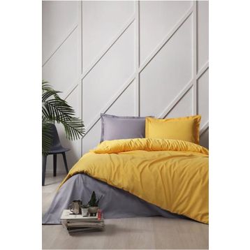 Özdilek Colormix Desensiz Düz Gold Antrasit Çift Kişilik Nevresim Takımı