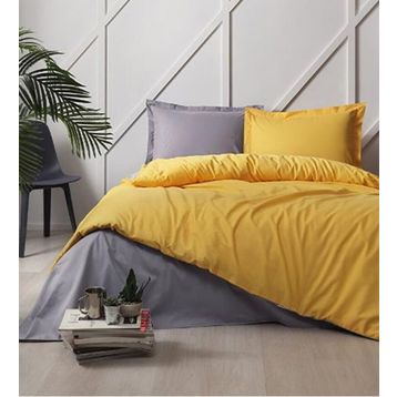 Özdilek Colormix Desensiz Düz Gold Antrasit Çift Kişilik Nevresim Takımı
