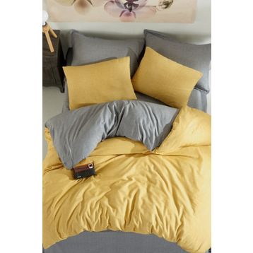 Özdilek Colormix Desensiz Düz Gold Antrasit Çift Kişilik Nevresim Takımı