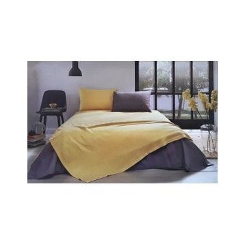 Özdilek Colormix Pamuklu Hardal Çift Kişilik Pike Takımı