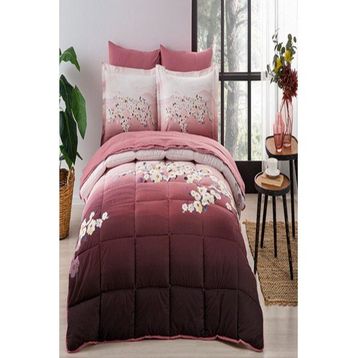Özdilek Daffodil Desenli Kiremit 200*240 cm Çift Kişilik Battaniye