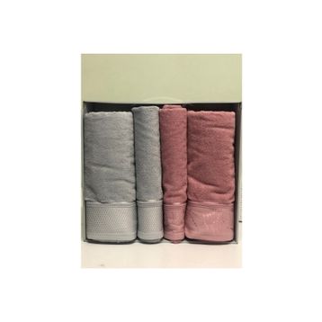 Özdilek Ditsy Gri Pembe Best Hamam Takımı