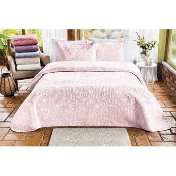 Özdilek Flair Kadife Pudra 230x250 cm Çift Kişilik Yatak Örtüsü