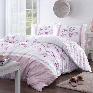 Özdilek Florid Ranforce Pembe Tek Kişilik Nevresim Takımı