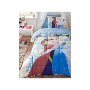 Özdilek Frozen Winter Mavi Lastikli Çarşaflı Lisanslı Tek Kişilik Çocuk Uyku Seti