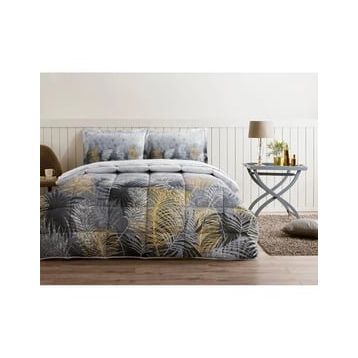 Özdilek Golden Palm Gri Çift Kişilik Trendy Battaniye Nevresim Takımı