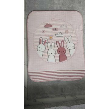 Özdilek Hello Rabbit 100x120 cm Pembe Bebek Battaniyesi