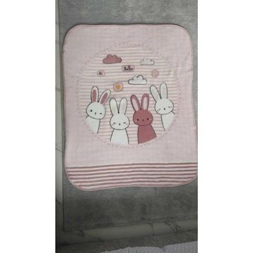 Özdilek Hello Rabbit 100x120 cm Pembe Bebek Battaniyesi