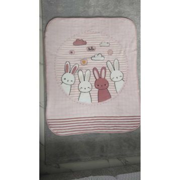Özdilek Hello Rabbit 100x120 cm Pembe Bebek Battaniyesi