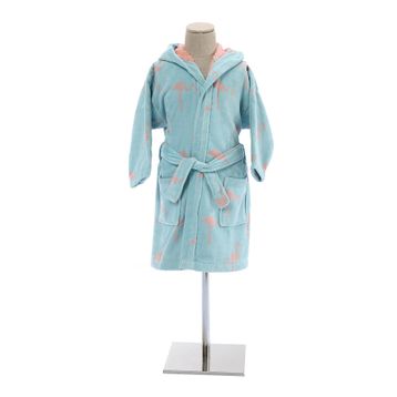 Özdilek Junior Flamingo 11/12 Yaş Kapüşonlu Kadife Çocuk Bornozu