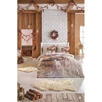 Özdilek Kahve Henry King Size Çift Kişilik Battal Nevresim Takımı