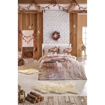 Özdilek Kahve Henry King Size Çift Kişilik Battal Nevresim Takımı
