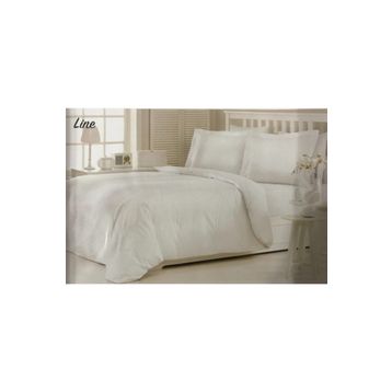 Özdilek Line Çizgili Saten-Beyaz 160x220 cm Tek Kişilik Nevresim Takımı