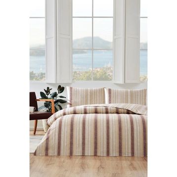 Özdilek Linea Nova Ranforce Krem 200 x 220 cm Çift Kişilik Nevresim Takımı