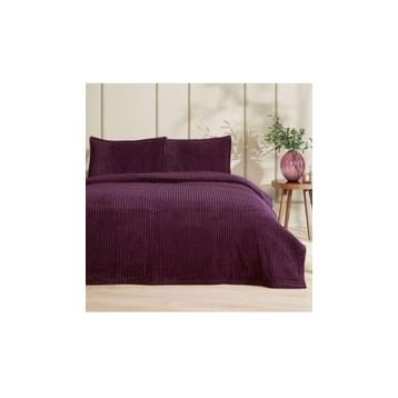 Özdilek Modern Line 150x220 cm Piramit Mürdüm Tek Kişilik Battaniye Seti