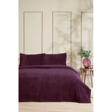 Özdilek Modern Line 150x220 cm Piramit Mürdüm Tek Kişilik Battaniye Seti