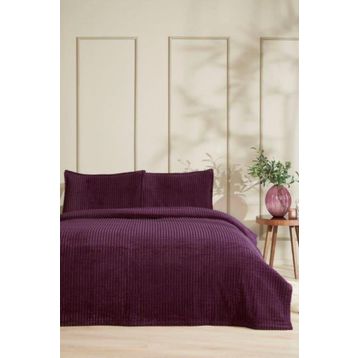 Özdilek Modern Line 150x220 cm Piramit Mürdüm Tek Kişilik Battaniye Seti