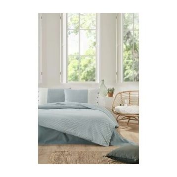 Özdilek Natural Line 200x220 cm Mavi Çift Kişilik Nevresim Takımı