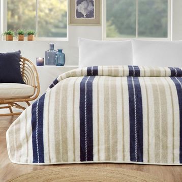 Özdilek Prime Marine Line Baskılı Çift Kişilik Battaniye