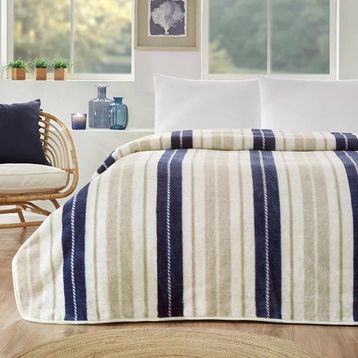 Özdilek Prime Marine Line Baskılı Çift Kişilik Battaniye