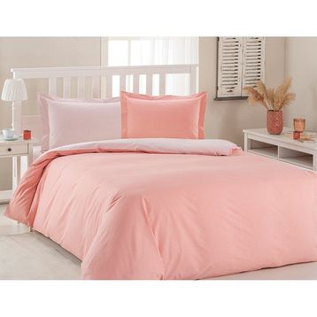 Özdilek Ranforce Colourmix Pudra Somon 160x220 cm Tek Kişilik Nevresim Takımı