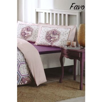 Özdilek Ranforce Favo Mürdüm Çift Kişilik Nevresim Takımı