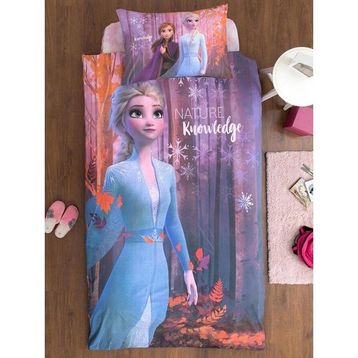 Özdilek Ranforce Lisanslı Tek Kişilik Elsa Frozen Nature Pembe Nevresim Takımı