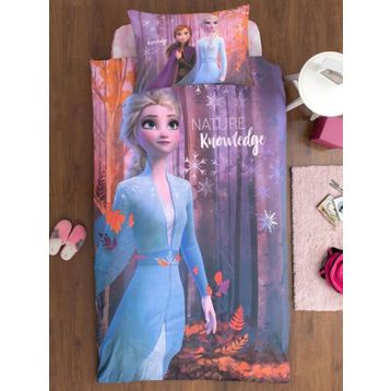 Özdilek Ranforce Lisanslı Tek Kişilik Elsa Frozen Nature Pembe Nevresim Takımı