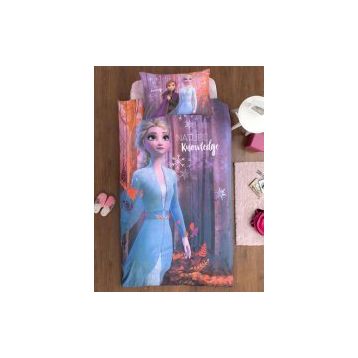 Özdilek Ranforce Lisanslı Tek Kişilik Elsa Frozen Nature Pembe Nevresim Takımı