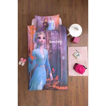 Özdilek Ranforce Lisanslı Tek Kişilik Elsa Frozen Nature Pembe Nevresim Takımı