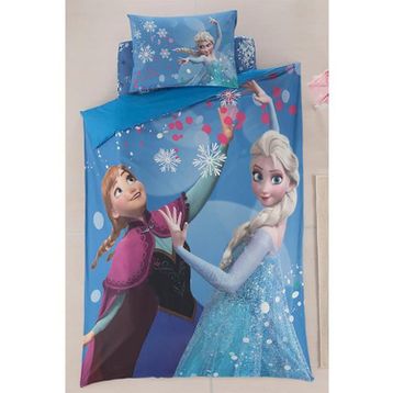 Özdilek Ranforce Lisanslı Tek Kişilik Elsa Frozen Snow Mavi Nevresim Takımı