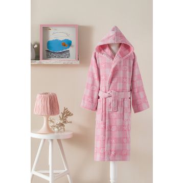 Özdilek Shell Plaid Kapüşonlu Kadife 11/12 Yaş Çocuk Bornozu